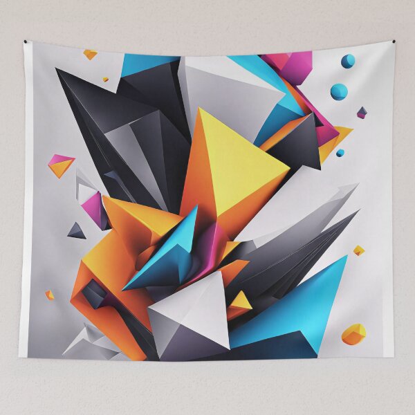 Item preview, Abstract Design Shape Art Black Blue Orange White V2 designed and sold by Salimgor Hangaround Music.