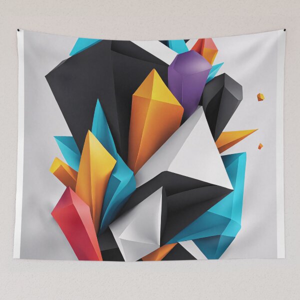 Item preview, Abstract Design Shape Art Black Blue Orange White V3 designed and sold by Salimgor Hangaround Music.