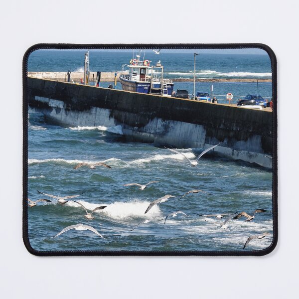 Item preview, Seagulls flying over rough sea near Seahouses harbour designed and sold by Richard Flint.