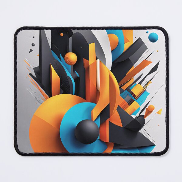 Item preview, Abstract design shape with circles, art black blue orange white designed and sold by Salimgor Hangaround Music.