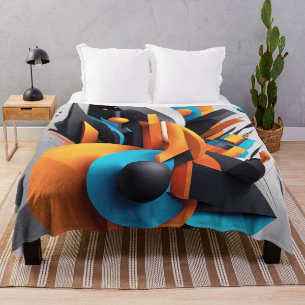 Item preview, Abstract design shape with circles, art black blue orange white designed and sold by Salimgor Hangaround Music.