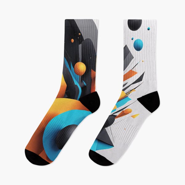Item preview, Abstract design shape with circles, art black blue orange white designed and sold by Salimgor Hangaround Music.