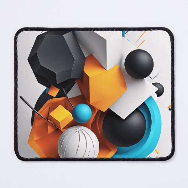 Item preview, Abstract design shape with circles, art black blue orange white V2 designed and sold by Salimgor Hangaround Music.