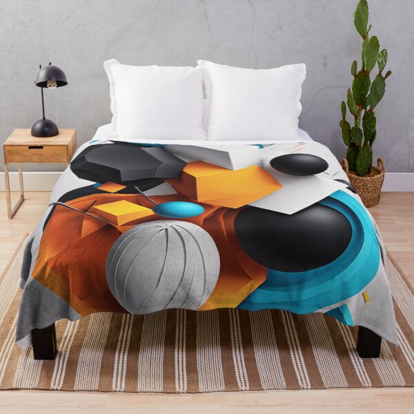 Item preview, Abstract design shape with circles, art black blue orange white V2 designed and sold by Salimgor Hangaround Music.