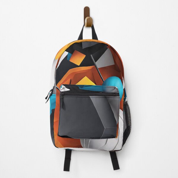 Item preview, Abstract design shape with circles, art black blue orange white V2 designed and sold by Salimgor Hangaround Music.