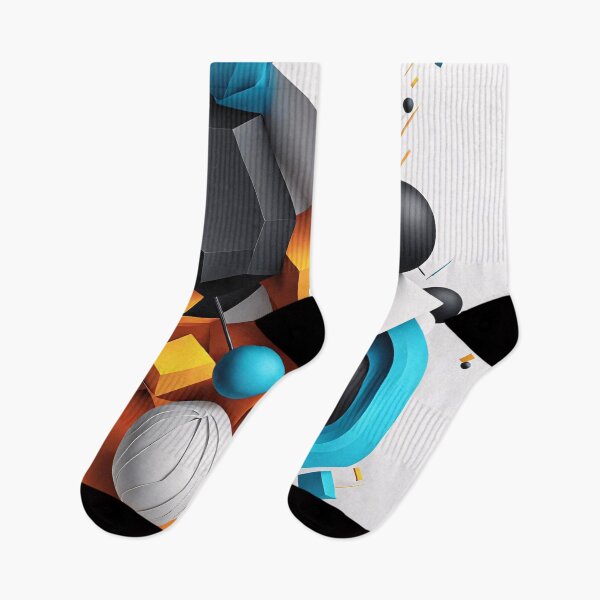 Item preview, Abstract design shape with circles, art black blue orange white V2 designed and sold by Salimgor Hangaround Music.