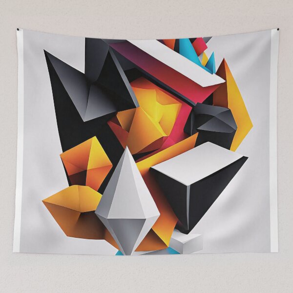 Item preview, Abstract Design Shape Art Black Blue Orange White V3 designed and sold by Salimgor Hangaround Music.