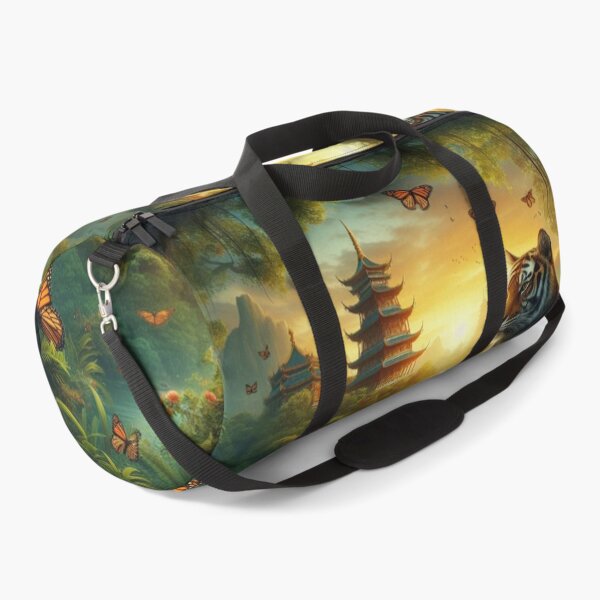 Item preview, Tiger and butterfly, plants, flowers, nature, pagoda, China designed and sold by Sugar Wisdom .