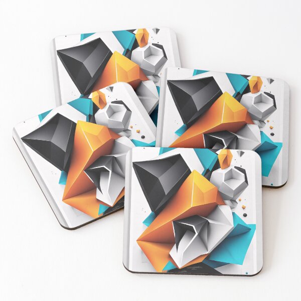 Item preview, Abstract Design Shape Art Black Blue Orange White V3 designed and sold by Salimgor Hangaround Music.