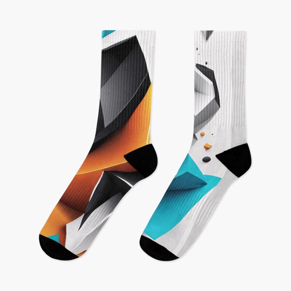 Item preview, Abstract Design Shape Art Black Blue Orange White V3 designed and sold by Salimgor Hangaround Music.