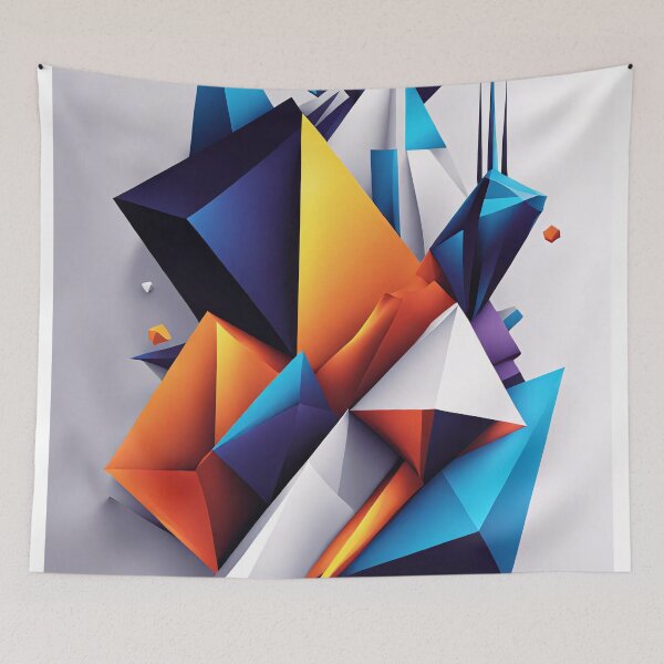 Item preview, Abstract design shape art blue purple orange pink V7 designed and sold by Salimgor Hangaround Music.