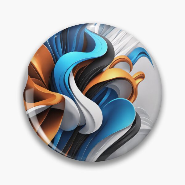 Item preview, Abstract Waves Shape Art Black Blue Orange White V2 designed and sold by Salimgor Hangaround Music.