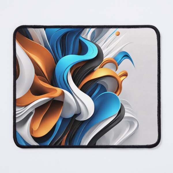 Item preview, Abstract Waves Shape Art Black Blue Orange White V2 designed and sold by Salimgor Hangaround Music.