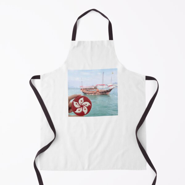 Item preview, A Hong Kong flag Royal icing cookie with a Junk boat background  designed and sold by aiko-p.