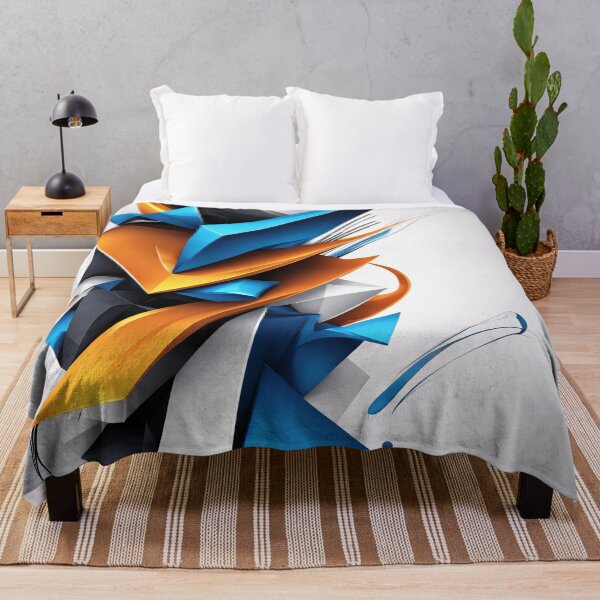 Item preview, Abstract shape with writing, art black blue orange white V2 designed and sold by Salimgor Hangaround Music.
