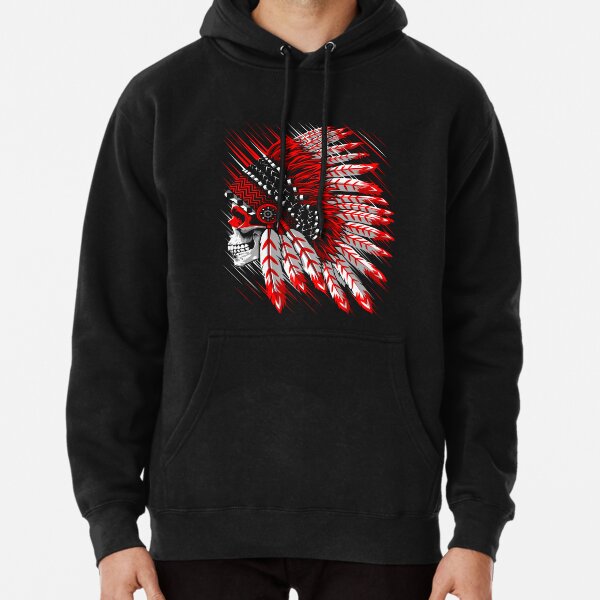 Indian Chief Skull Pullover Hoodie