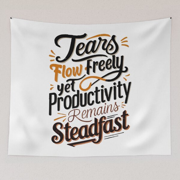Item preview, Tears flow freely, yet productivity remains steadfast designed and sold by mergmart.