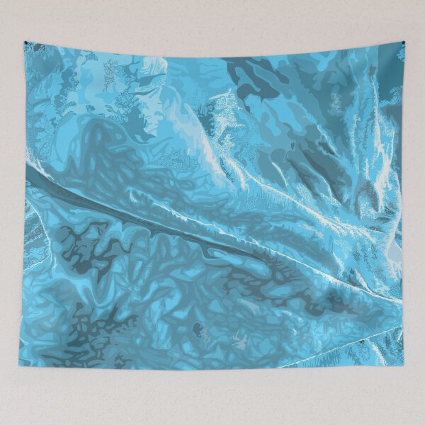 Item preview, Creased blue fabric pattern designed and sold by m-yoga-store.