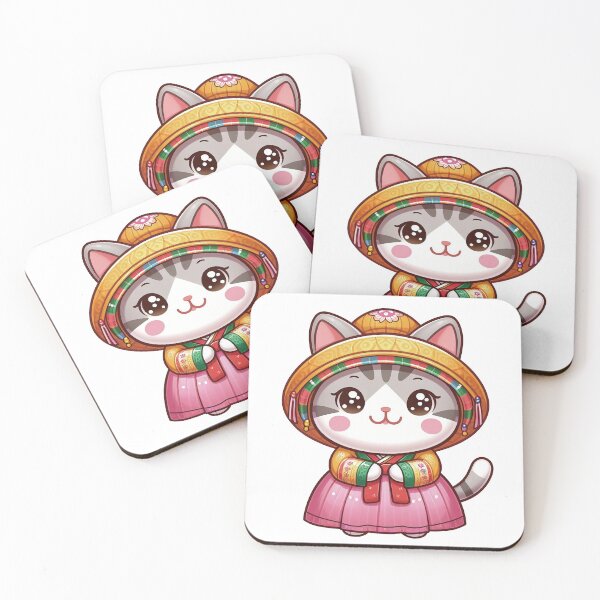 Item preview, cat wearing hanbok designed and sold by lovelybong.