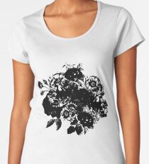 BLACK FLOWERS Women's Premium T-Shirt