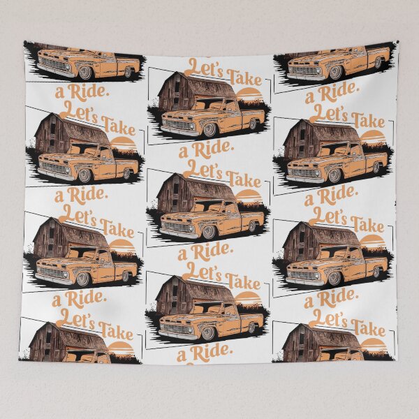 Item preview, Let's Take a Ride in a Vintage Orange Pickup Truck: Embark on a Nostalgic Journey designed and sold by SplashTastic.