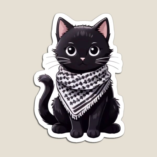 Item preview, Cute cat wearing the keffiyeh designed and sold by FreshArtFusion.