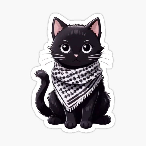 Item preview, Cute cat wearing the keffiyeh designed and sold by FreshArtFusion.
