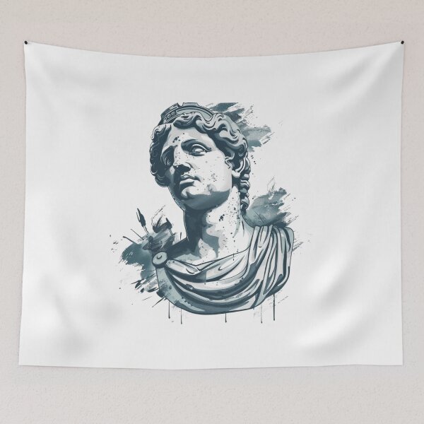 Item preview, Statue Of Greek Man Face designed and sold by NicolasGlowArt.