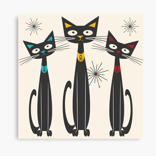 Item preview, Mid Century Modern Atomic Cats designed and sold by TeeDogNight.