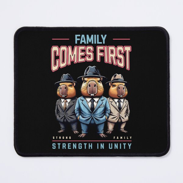 Item preview, Family Comes First Funny Capybara designed and sold by RockBeeDesigns.