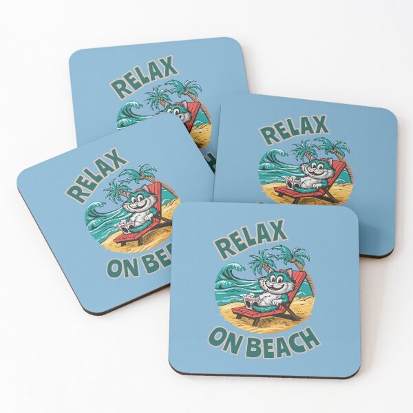 Item preview, Relax On Beach Funny Cartoon Cat designed and sold by NosandEdgy.