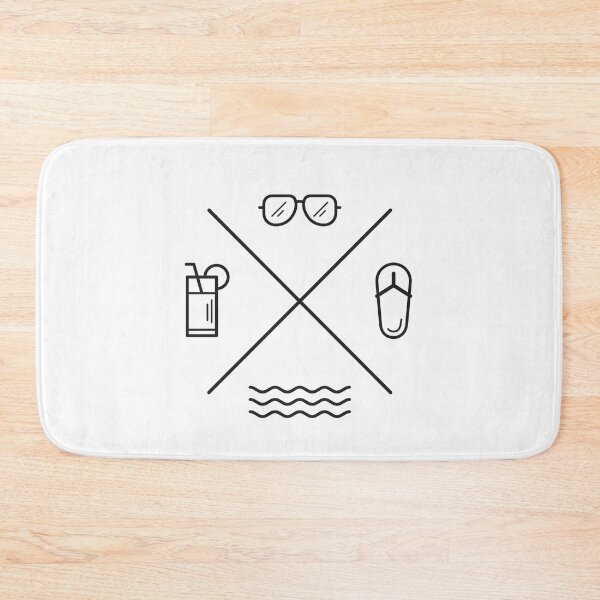 Item preview, Summer Beach Badge with sunglasses, slipper, sea waves and cocktail designed and sold by Sargatal.