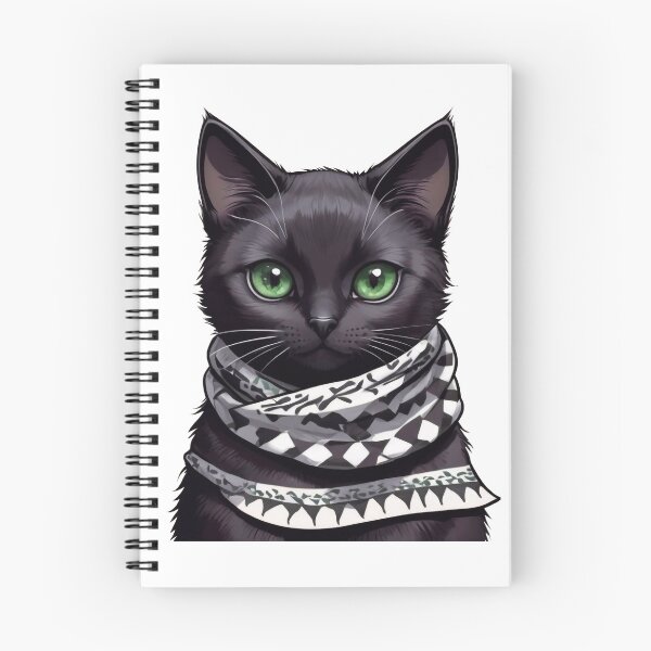 Item preview, Green eye cat wearing the keffiyeh designed and sold by FreshArtFusion.