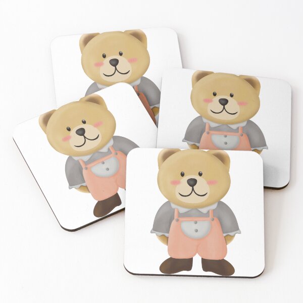 Item preview, Adorable bear with vivid orange dungarees designed and sold by SunbeamMoon111.