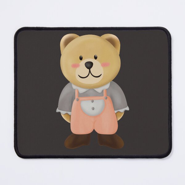 Item preview, Adorable bear with vivid orange dungarees designed and sold by SunbeamMoon111.