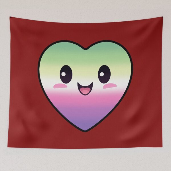 Item preview, Kawaii Heart with Genderfae Pride Flag Colors , Subtle Genderdoe Heart Design, fae faer genderfaunet  designed and sold by Travelslightly.