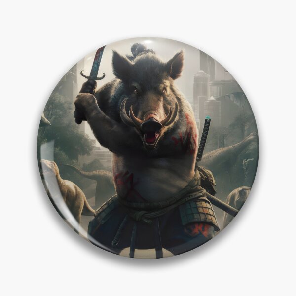Item preview, Samurai boar in the age of dinosaurs. designed and sold by MyHappyArtShop.