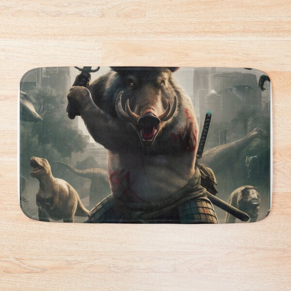 Item preview, Samurai boar in the age of dinosaurs. designed and sold by MyHappyArtShop.
