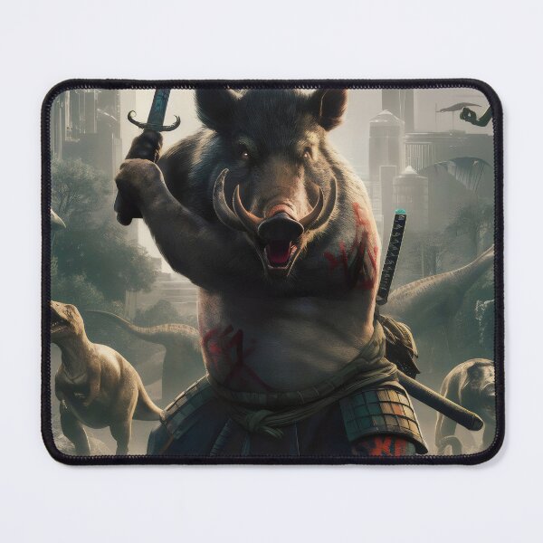Item preview, Samurai boar in the age of dinosaurs. designed and sold by MyHappyArtShop.