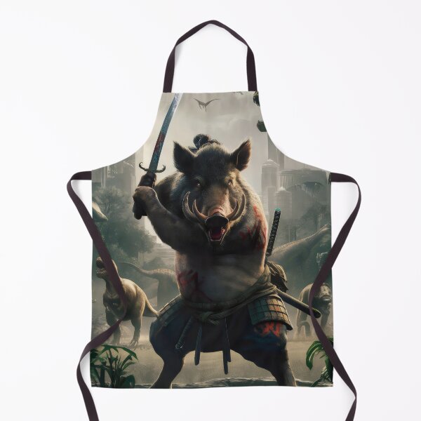 Item preview, Samurai boar in the age of dinosaurs. designed and sold by MyHappyArtShop.