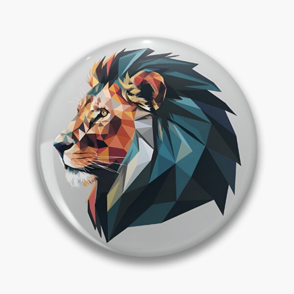 Item preview, The Unfazed Lion - Portrait designed and sold by PolygonPinnacle.