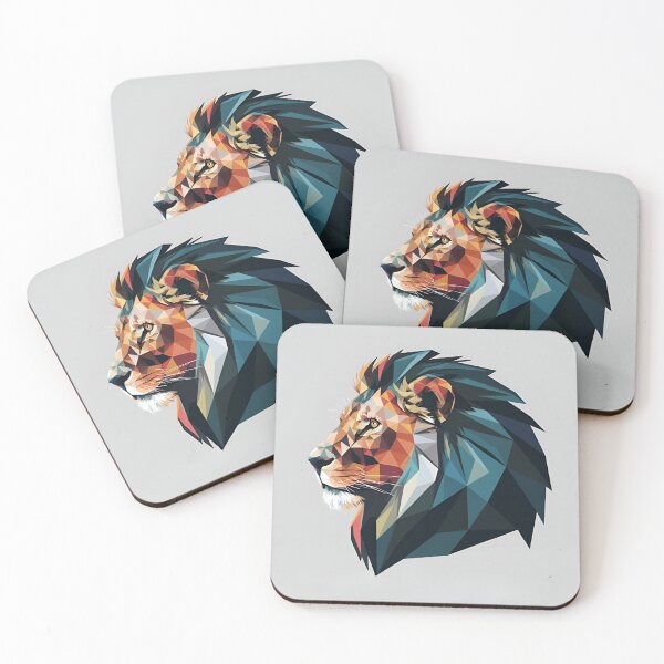 Item preview, The Unfazed Lion - Portrait designed and sold by PolygonPinnacle.