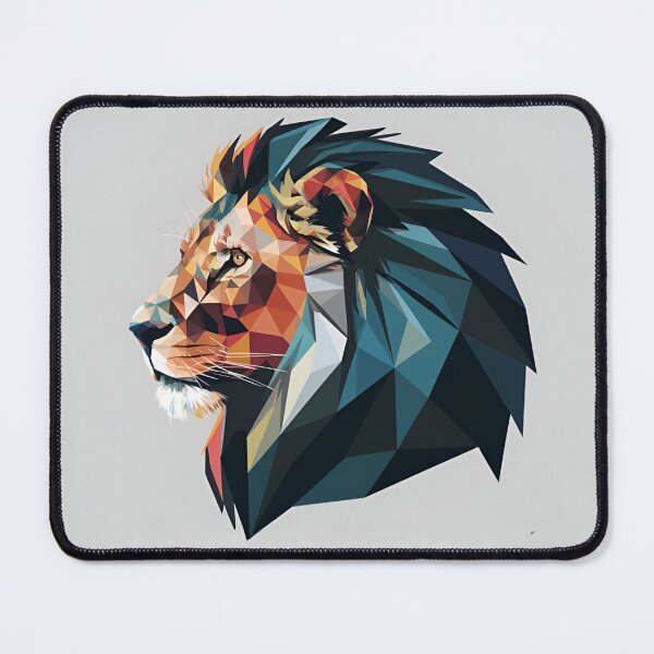 Item preview, The Unfazed Lion - Portrait designed and sold by PolygonPinnacle.