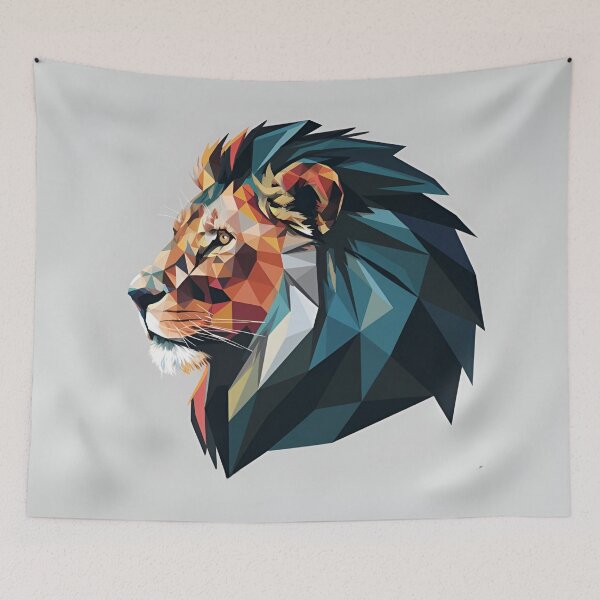 Item preview, The Unfazed Lion - Portrait designed and sold by PolygonPinnacle.