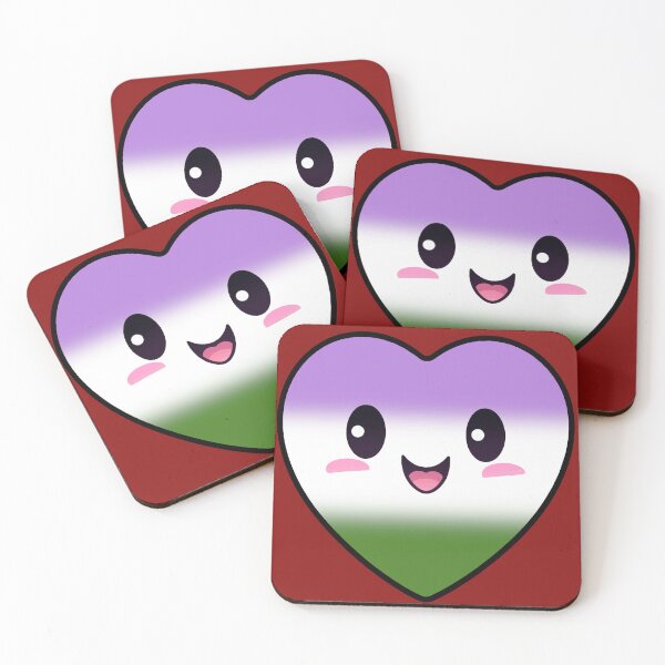 Item preview, Kawaii Heart with Genderqueer Pride Flag Colors , Subtle Genderqueer Heart Design designed and sold by Travelslightly.