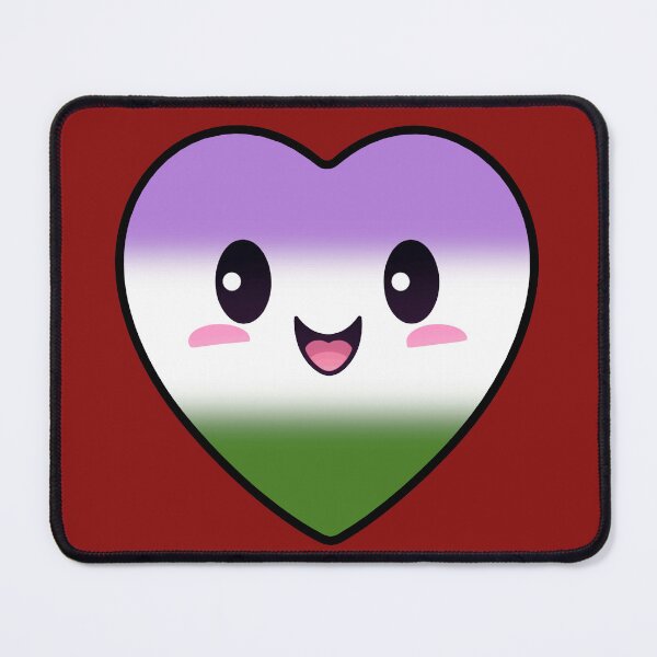 Item preview, Kawaii Heart with Genderqueer Pride Flag Colors , Subtle Genderqueer Heart Design designed and sold by Travelslightly.