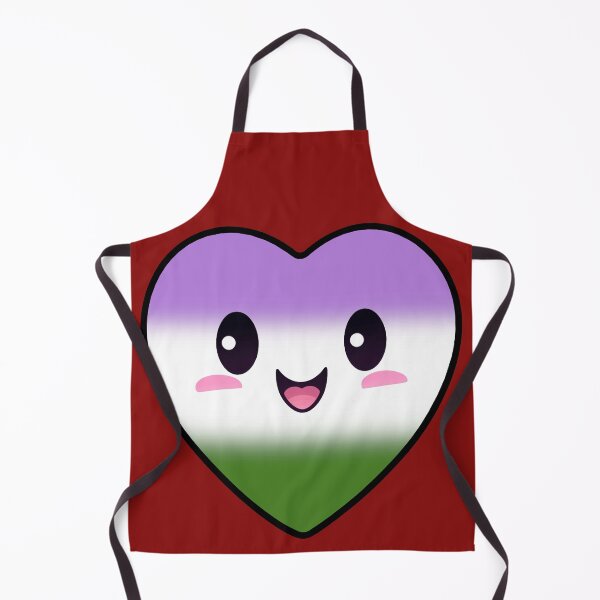 Item preview, Kawaii Heart with Genderqueer Pride Flag Colors , Subtle Genderqueer Heart Design designed and sold by Travelslightly.