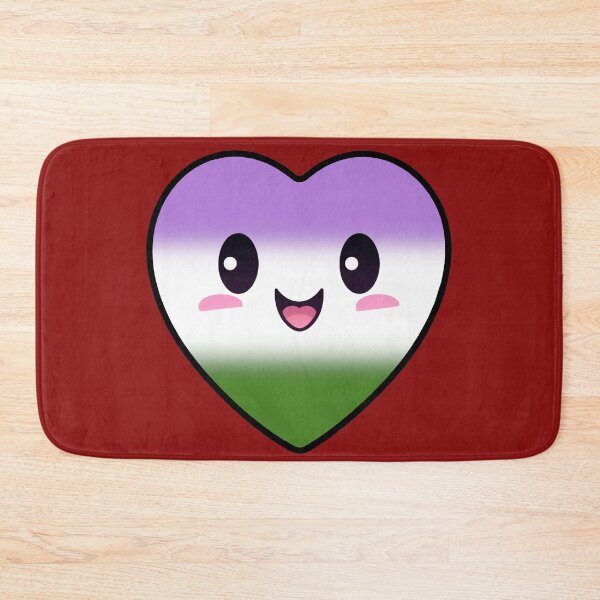 Item preview, Kawaii Heart with Genderqueer Pride Flag Colors , Subtle Genderqueer Heart Design designed and sold by Travelslightly.