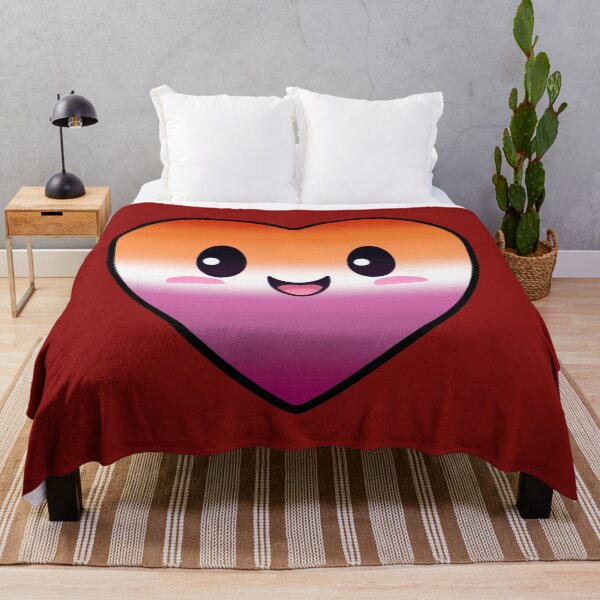Item preview, Kawaii Heart with Lesbian Pride Flag Colors , Subtle Lesbian Heart Design designed and sold by Travelslightly.