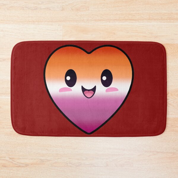 Item preview, Kawaii Heart with Lesbian Pride Flag Colors , Subtle Lesbian Heart Design designed and sold by Travelslightly.